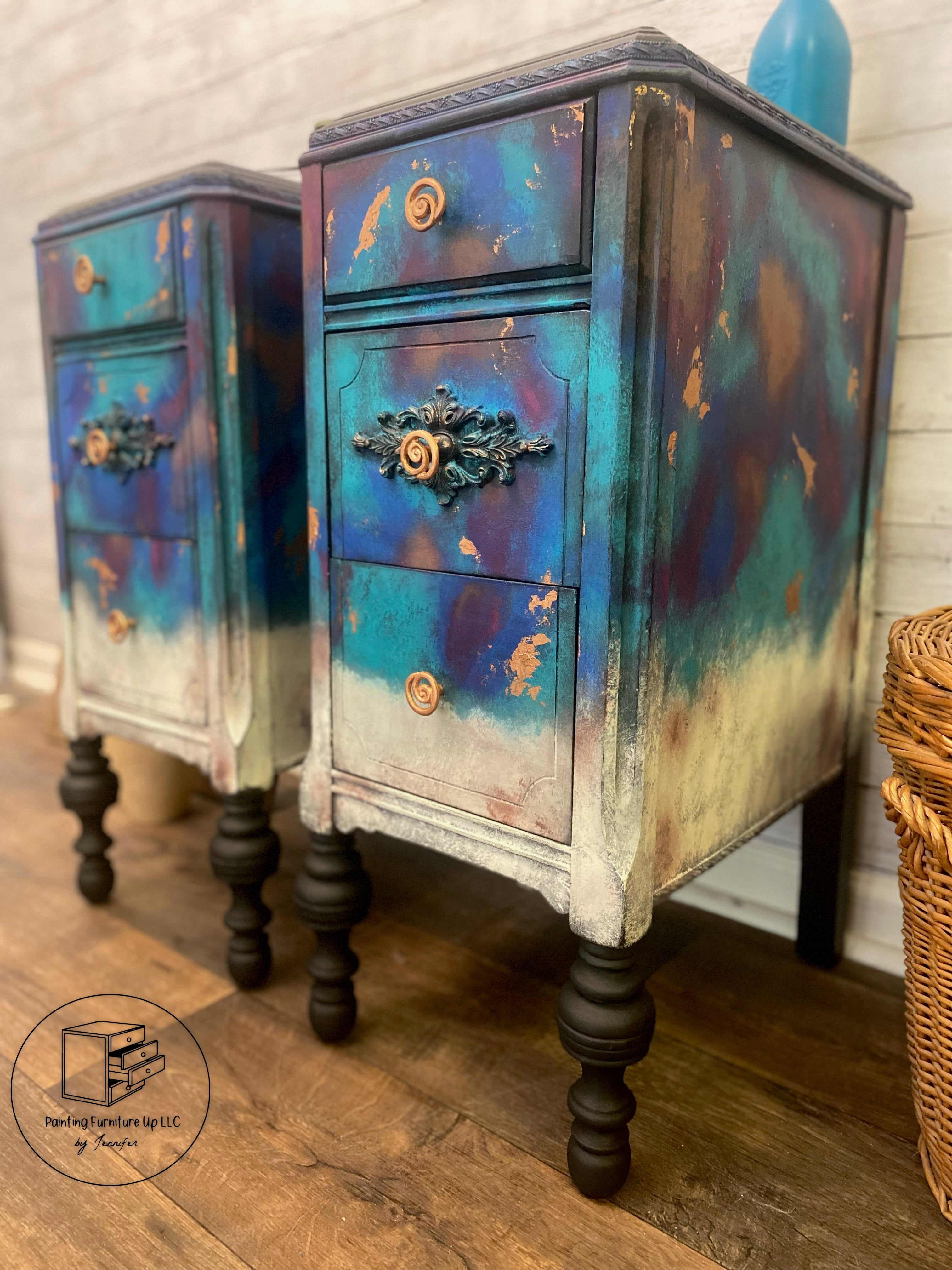 ✨SOLD✨Raku Pottery inspired end tables