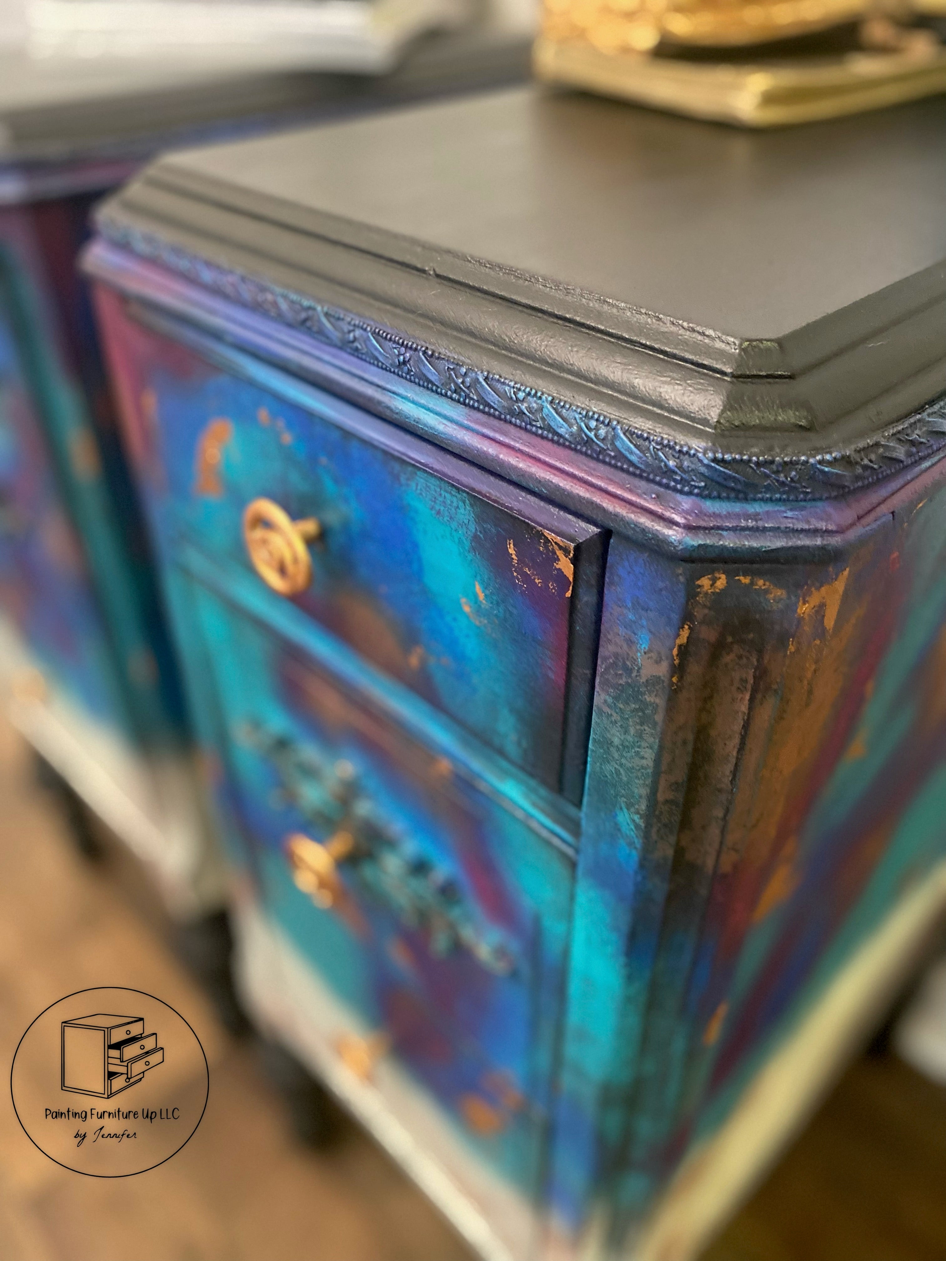 ✨SOLD✨Raku Pottery inspired end tables