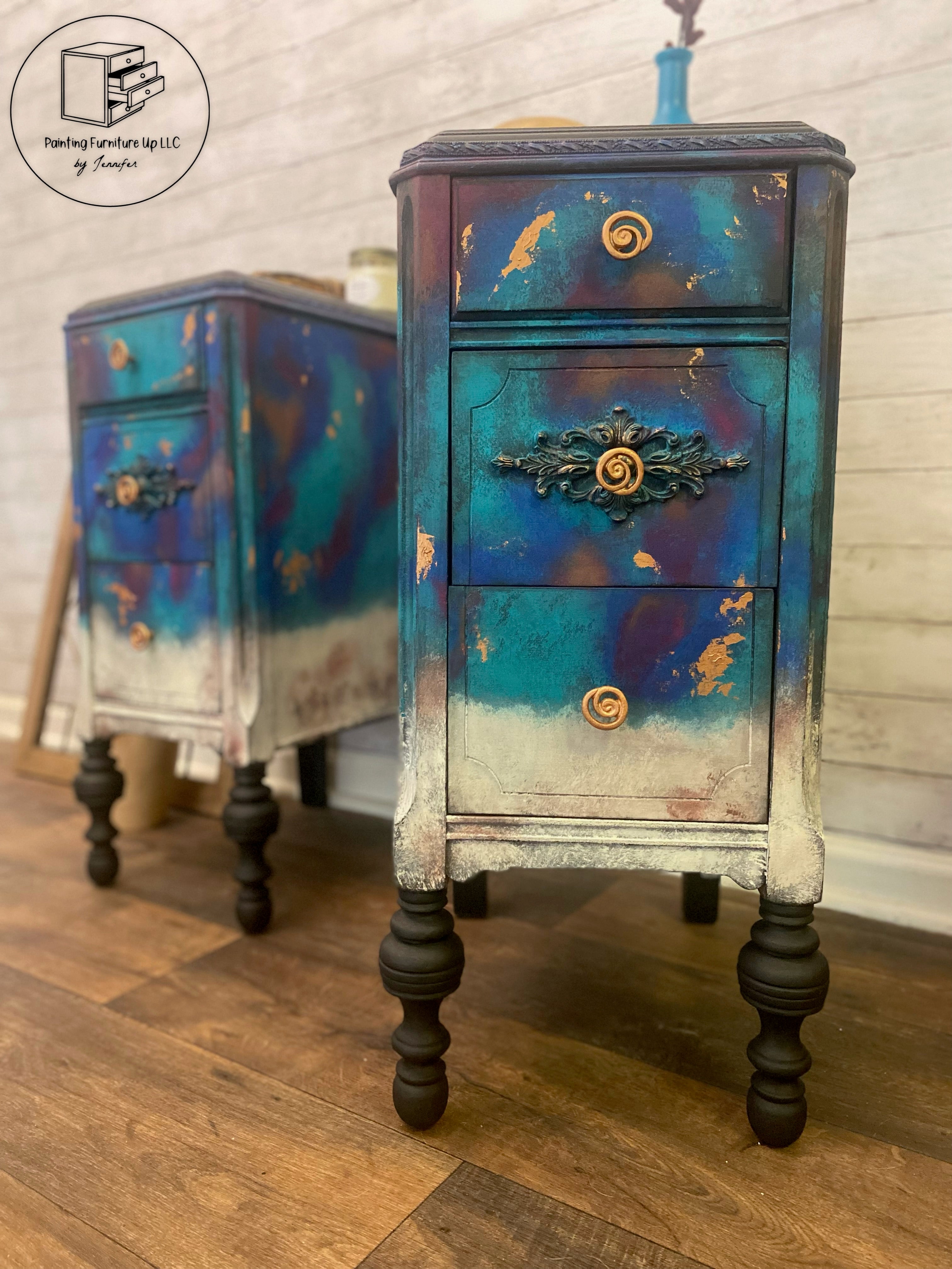 ✨SOLD✨Raku Pottery inspired end tables