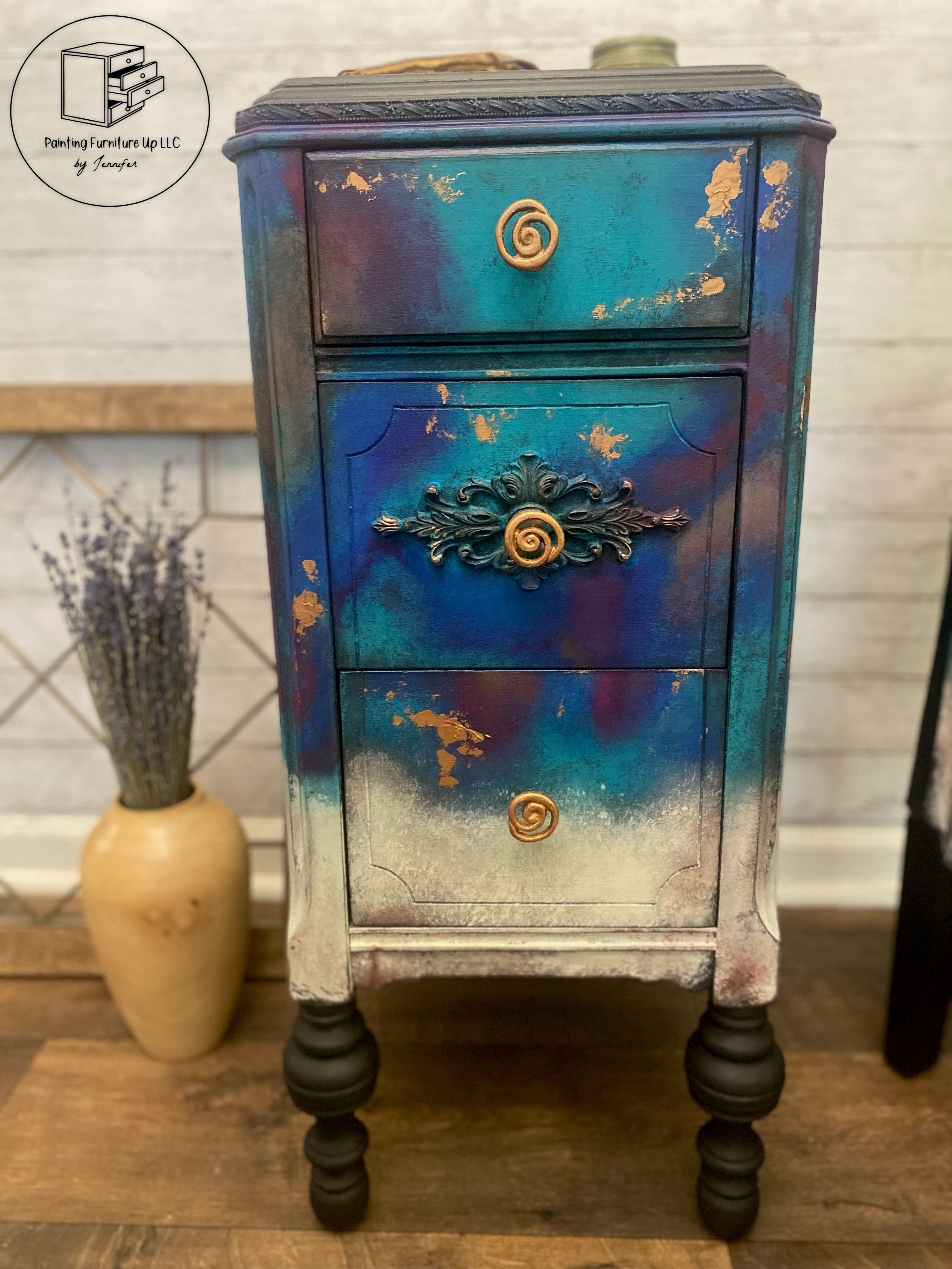 ✨SOLD✨Raku Pottery inspired end tables