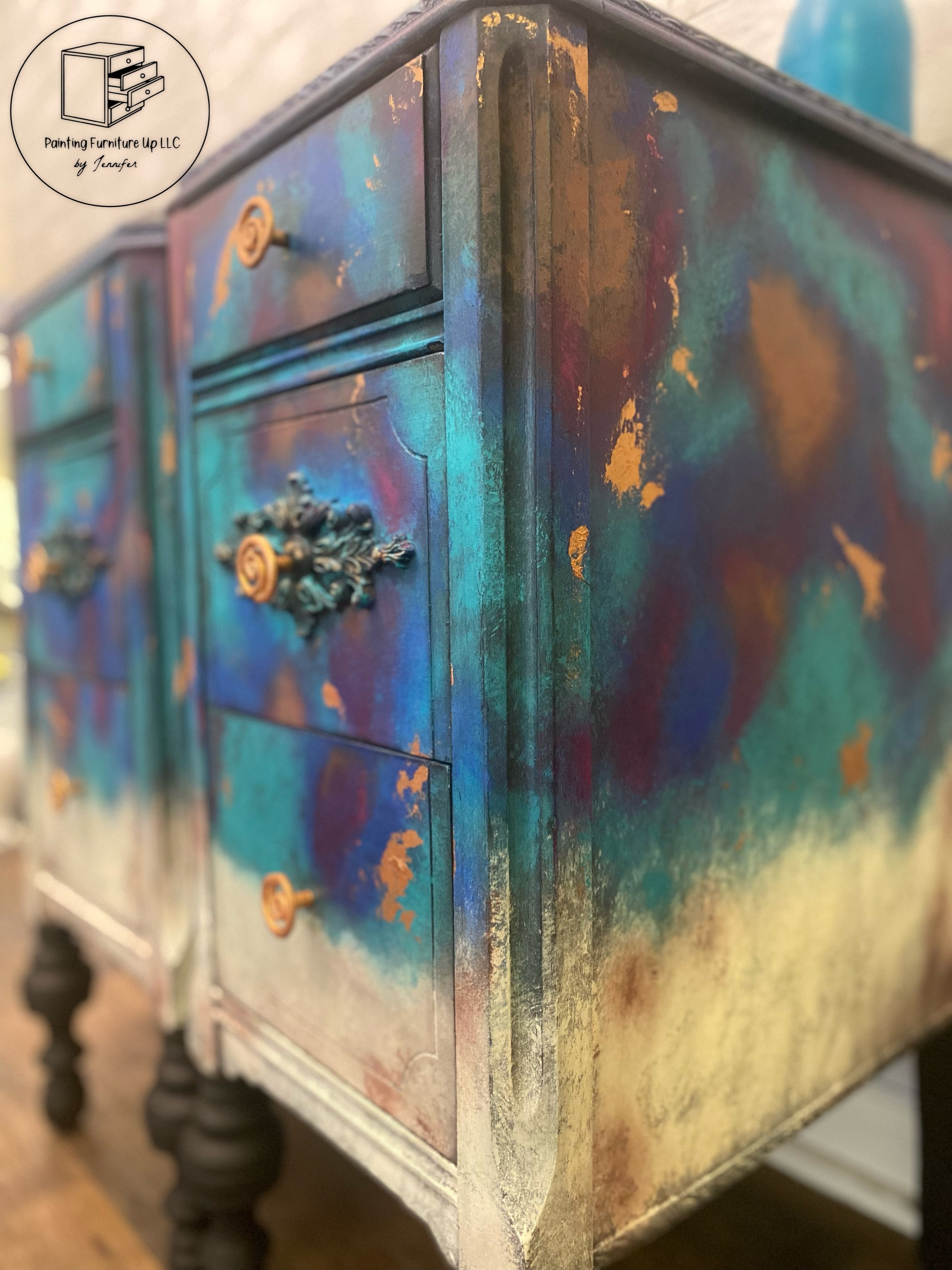 ✨SOLD✨Raku Pottery inspired end tables