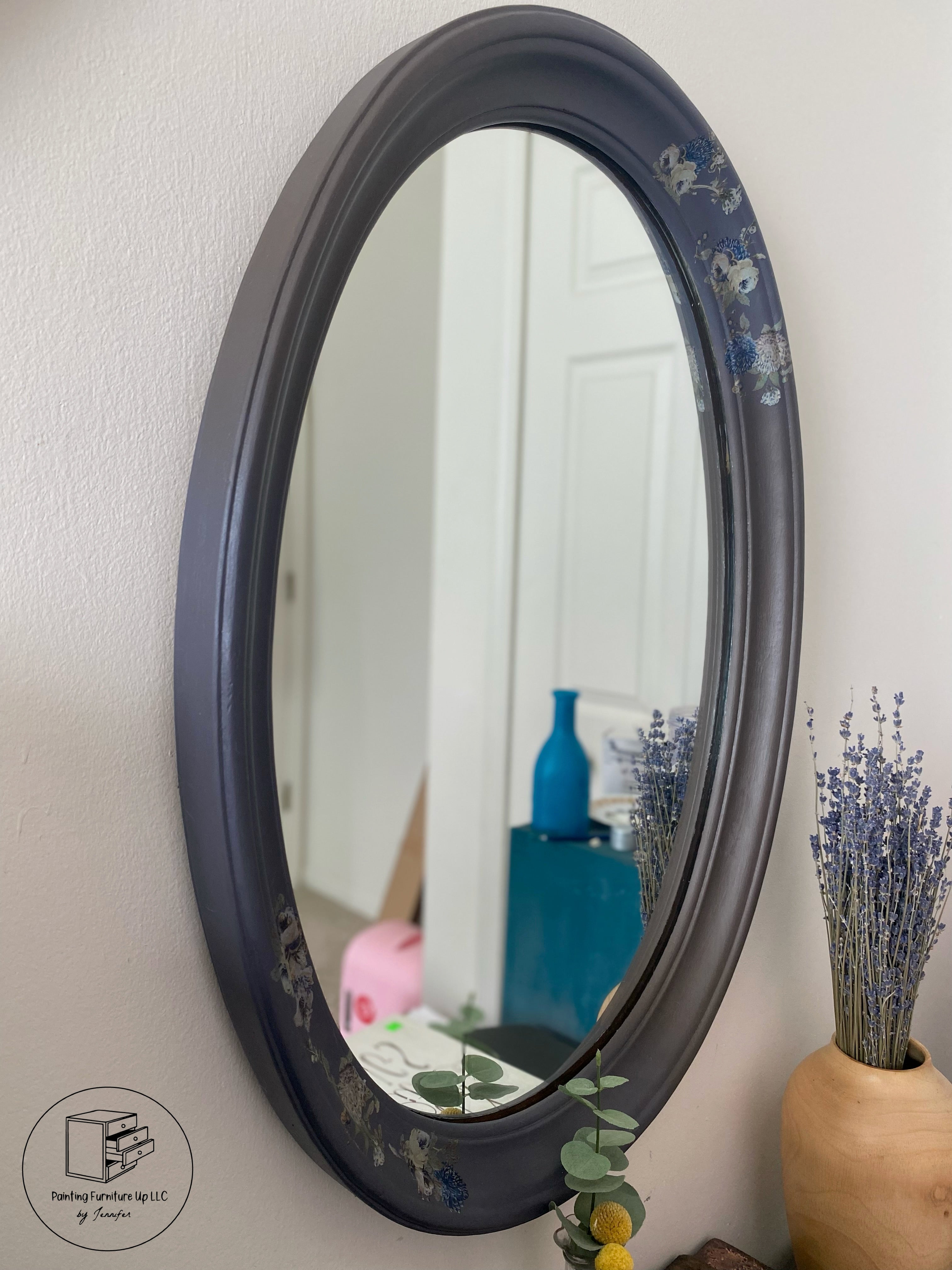 Two-Toned Oval Mirror