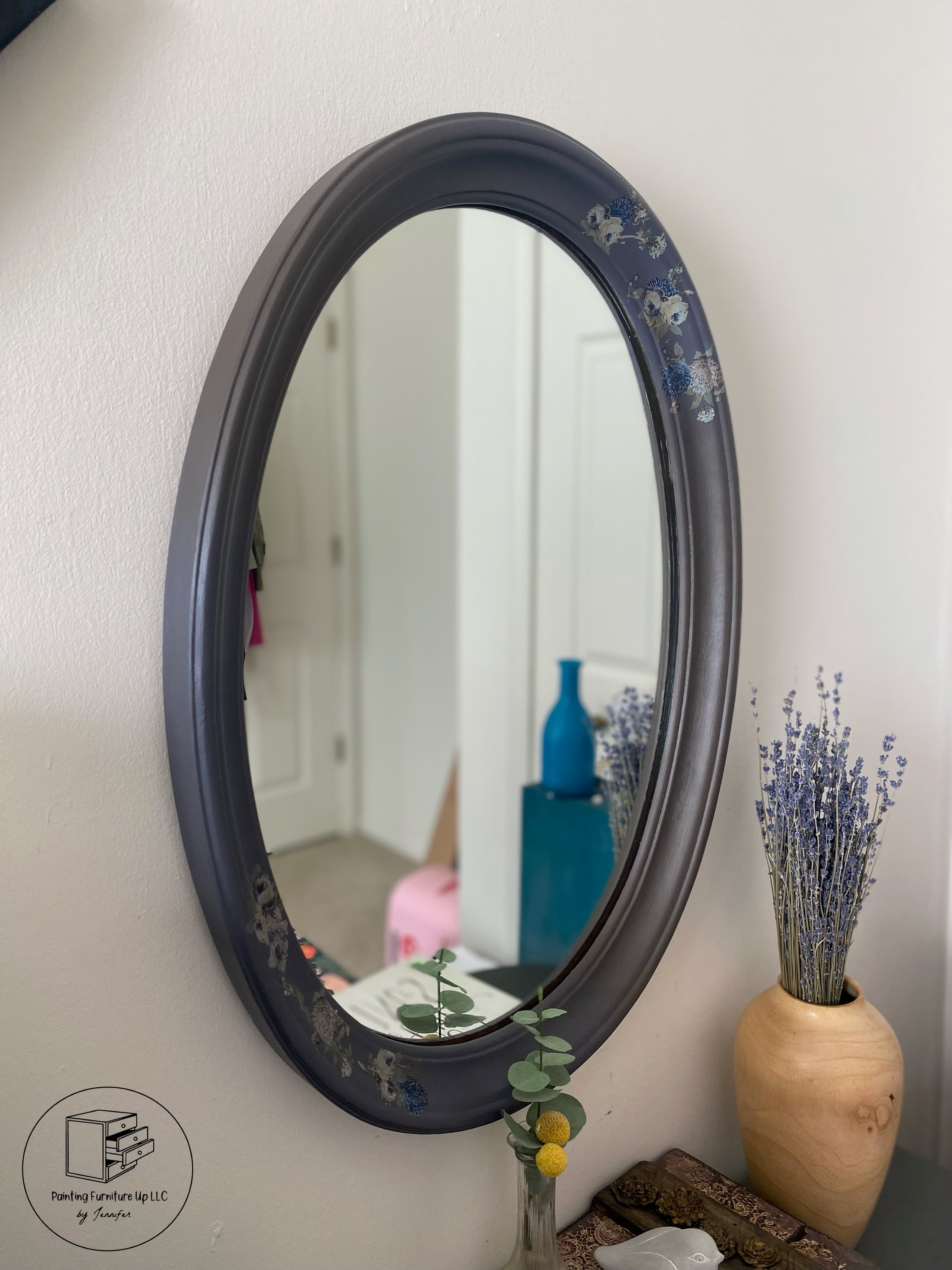 Two-Toned Oval Mirror